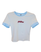 Retro Phillies Powder Blue Trim Baby Tee
