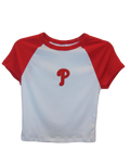 Phillies "P" Logo Crop Varsity Tee