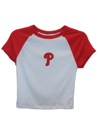 Phillies "P" Logo Crop Varsity Tee