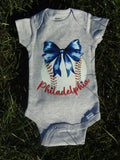 Baseballs + Bows - Philadelphia Phillies Onesie
