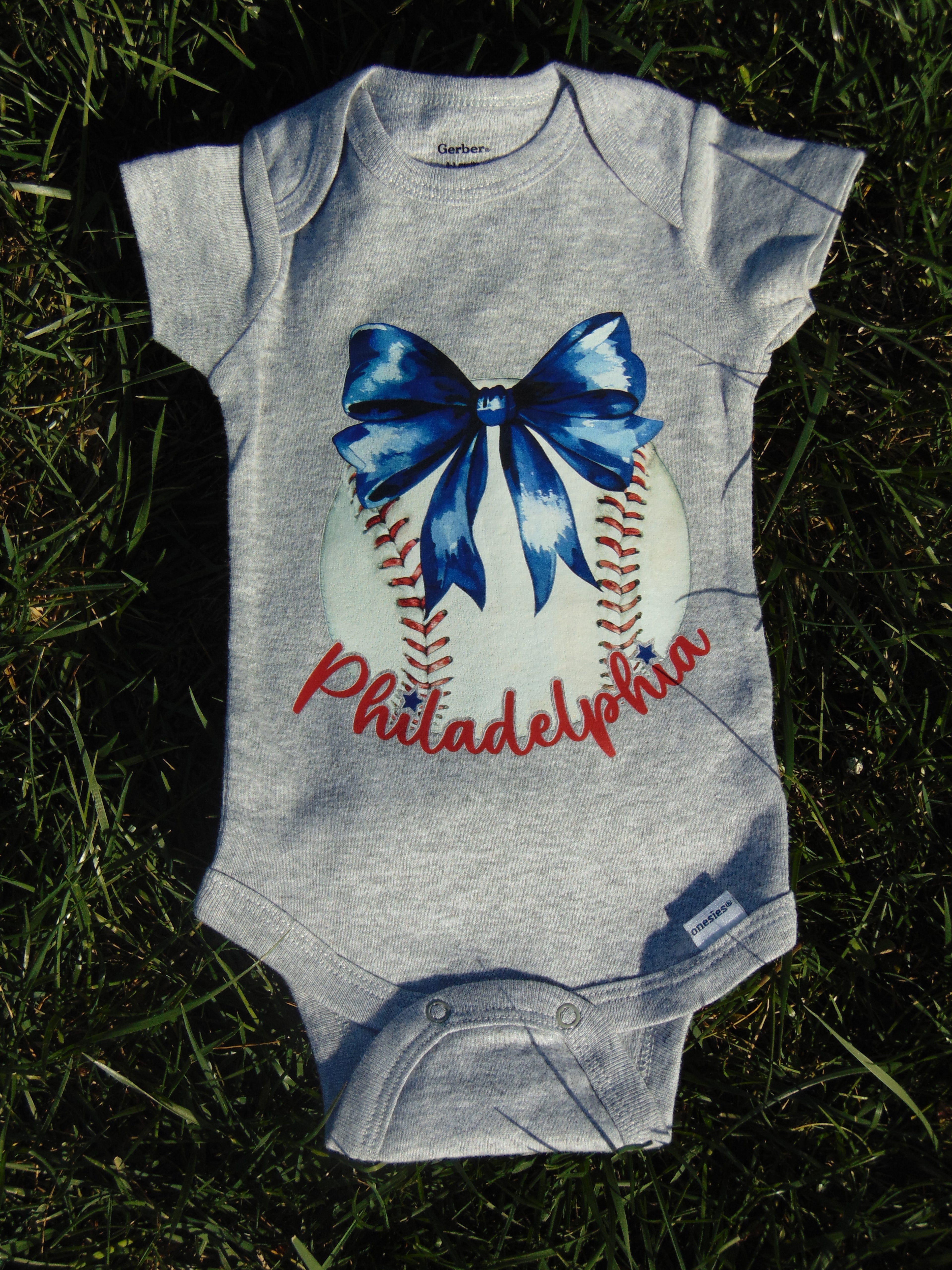 Baseballs + Bows - Philadelphia Phillies Onesie
