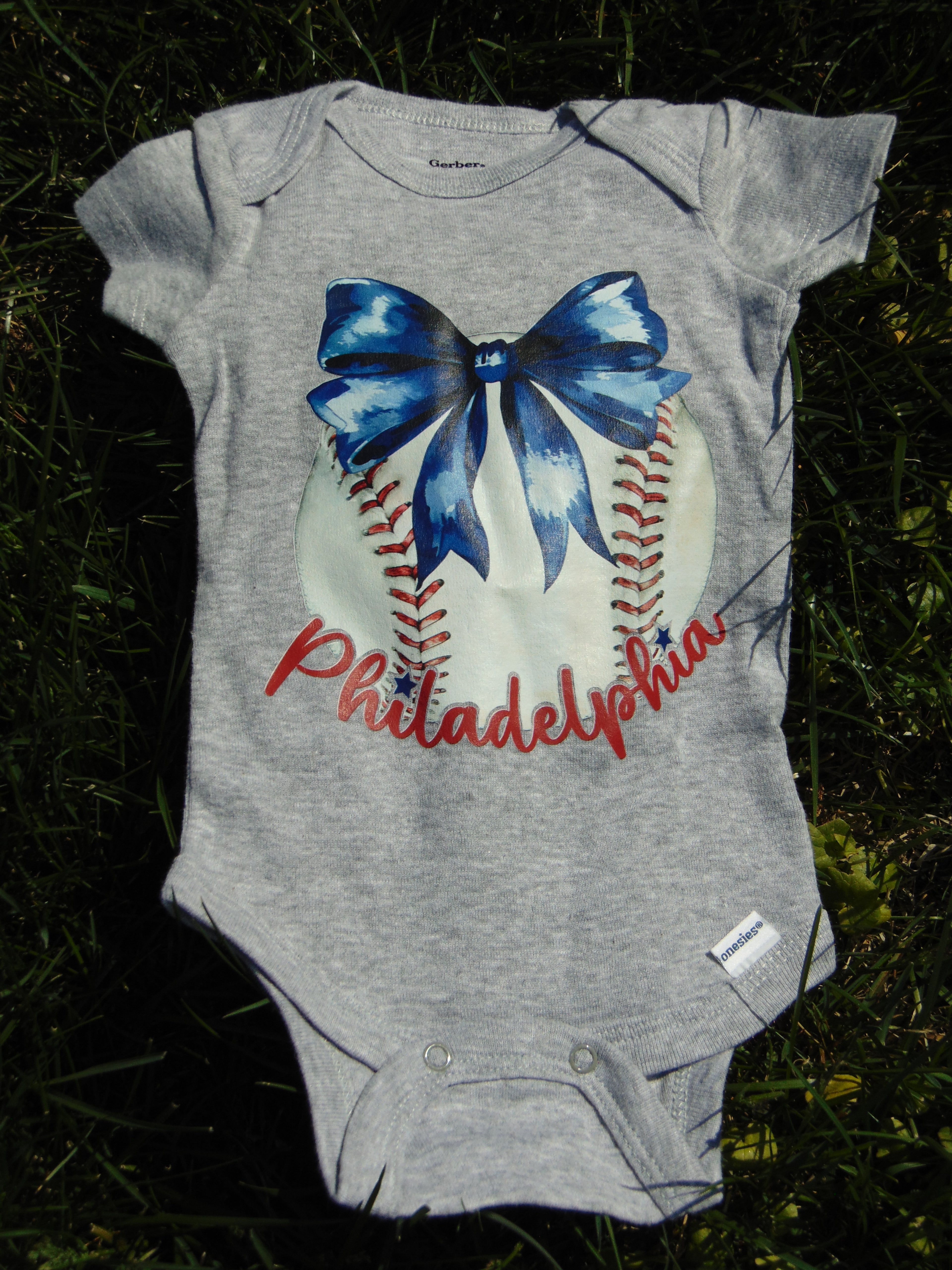 Baseballs + Bows - Philadelphia Phillies Onesie