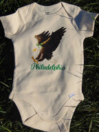 Philadelphia Eagle + Bow Onesie