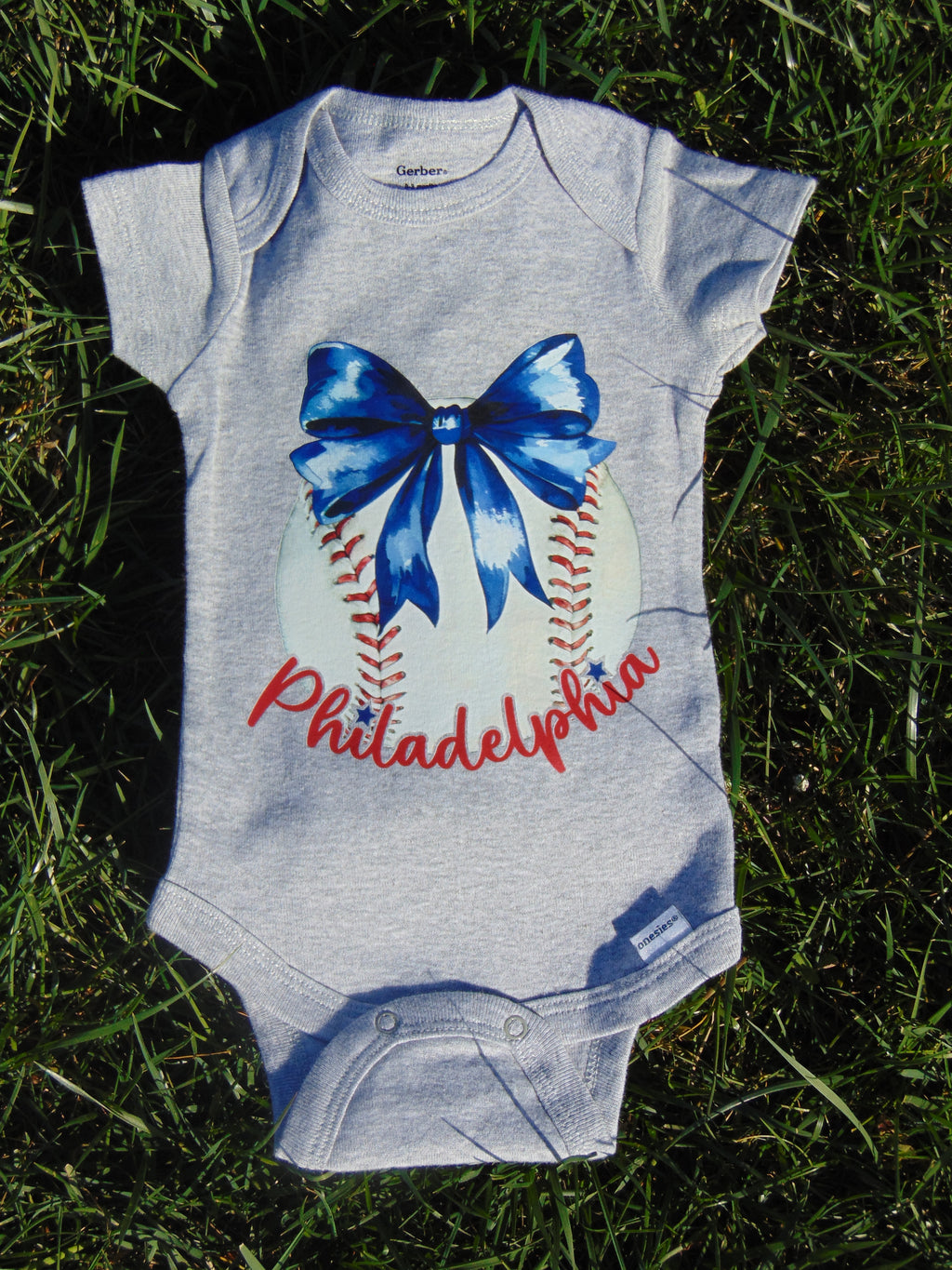 Baseballs + Bows - Philadelphia Phillies Onesie
