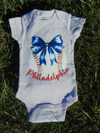 Baseballs + Bows - Philadelphia Phillies Onesie