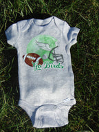 Unisex Grey Footballs + Helmets Eagles Onesie