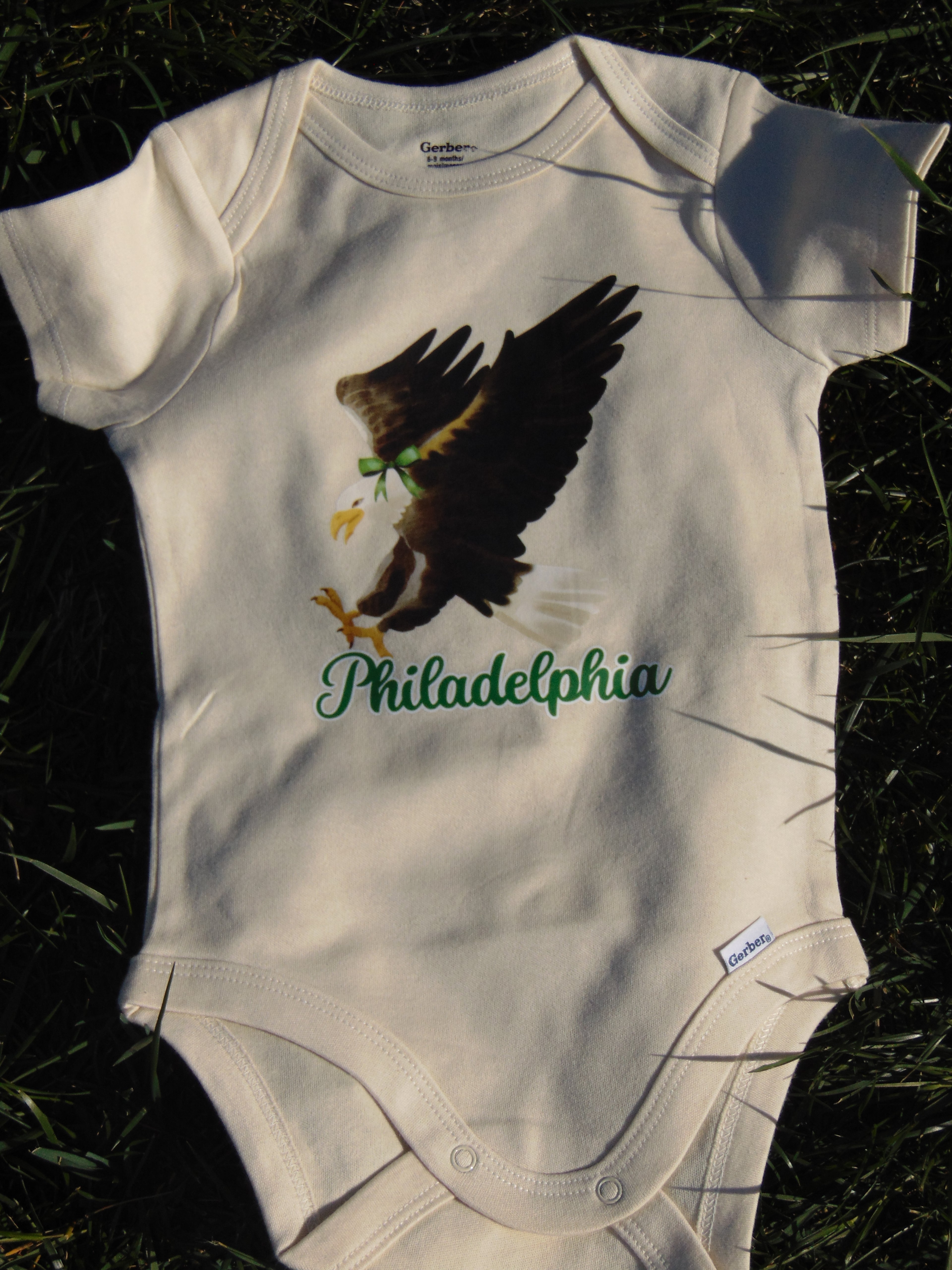 Philadelphia Eagle + Bow Onesie