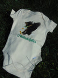 Philadelphia Eagle + Bow Onesie