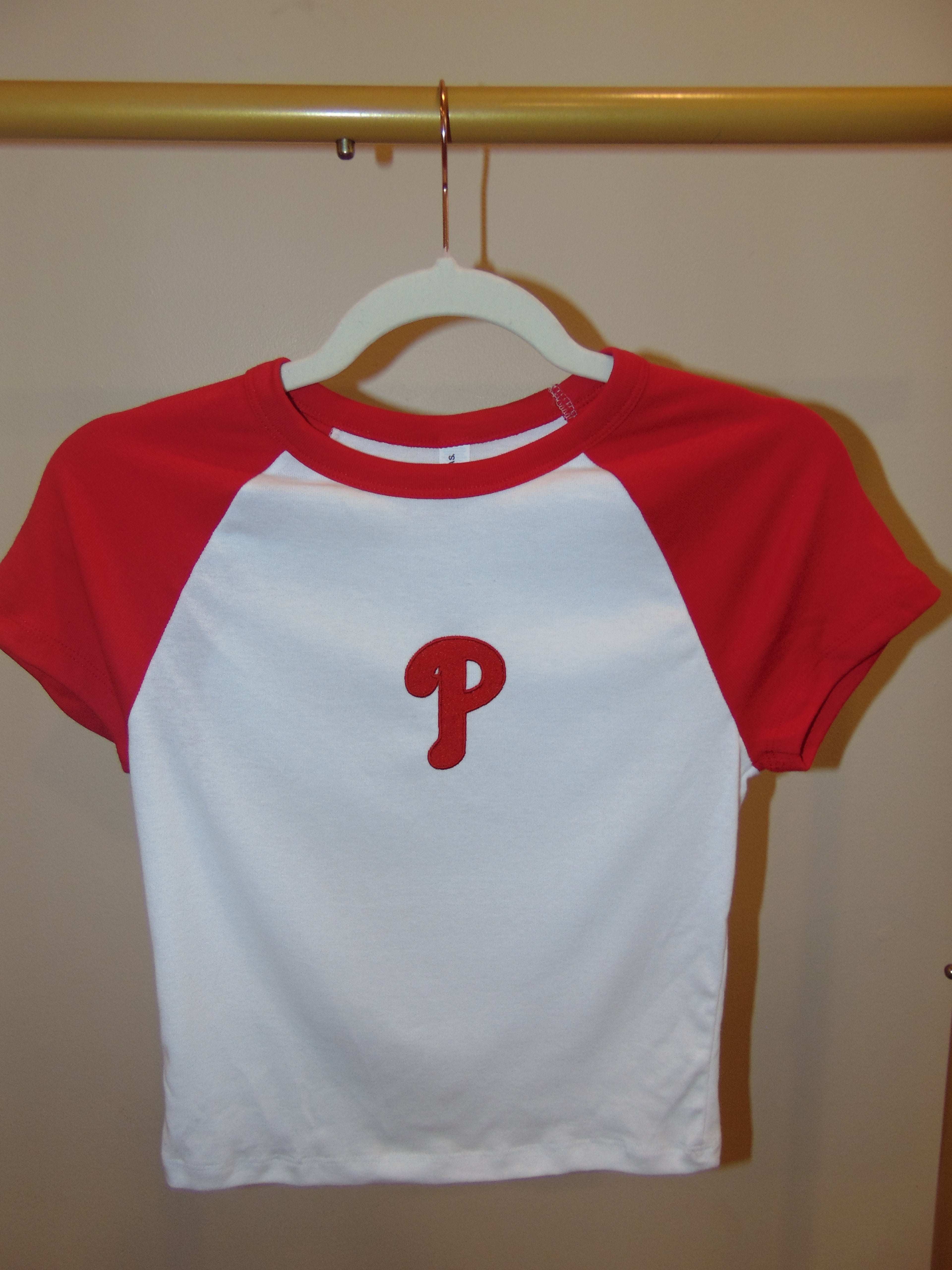 Phillies "P" Logo Crop Varsity Tee
