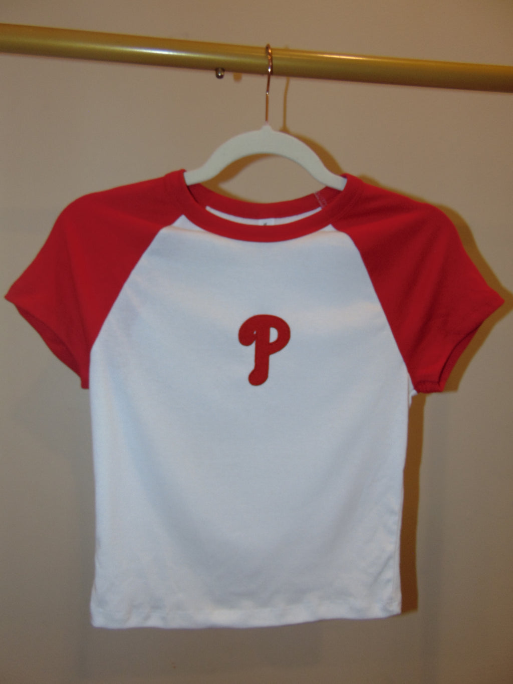 Phillies "P" Logo Crop Varsity Tee