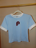 Powder Blue Retro Phillies Baby Tee