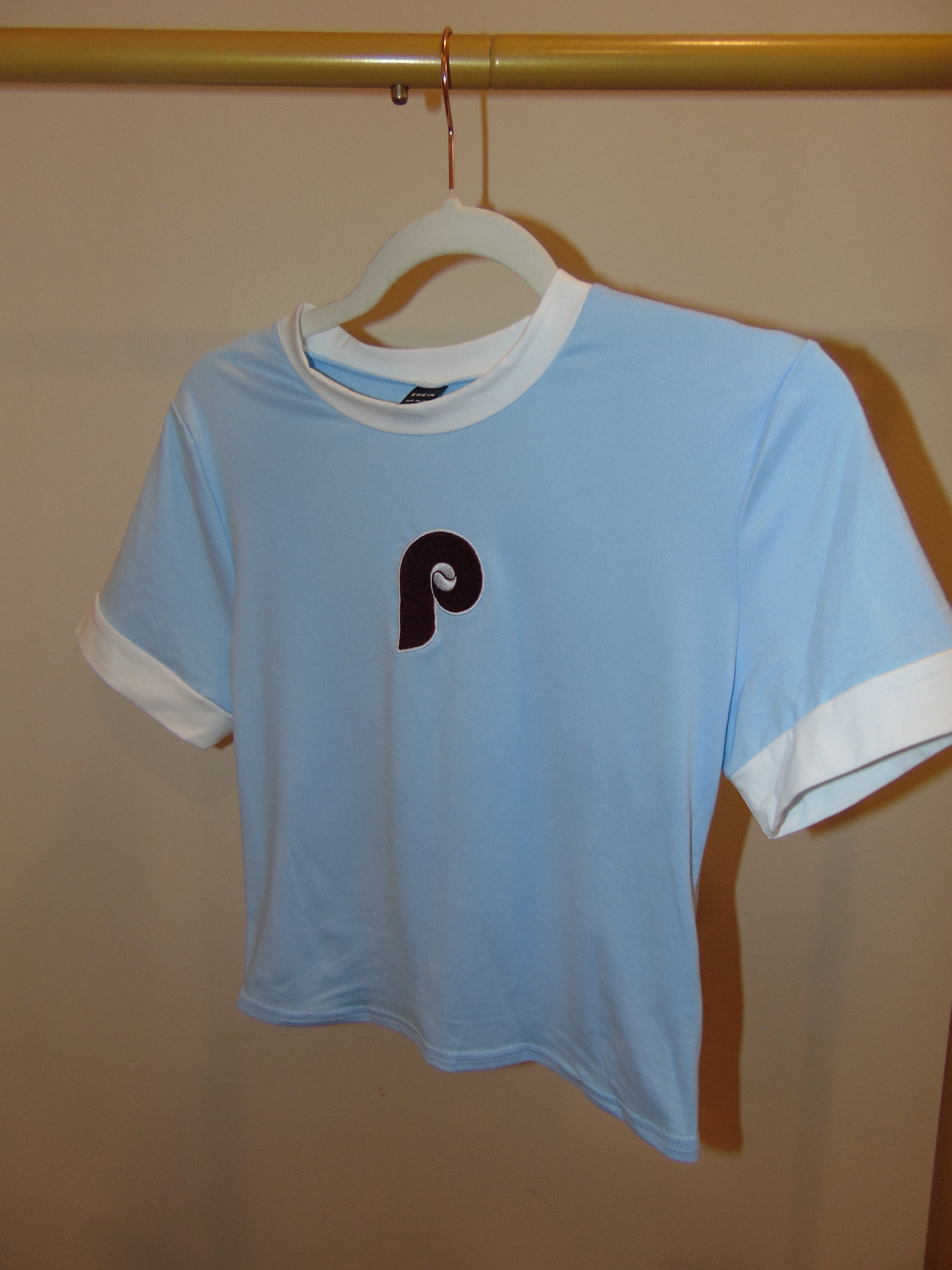 Powder Blue Retro Phillies Baby Tee