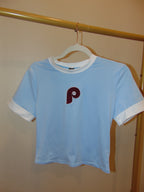 Powder Blue Retro Phillies Baby Tee