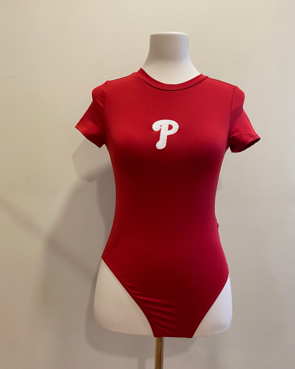 Red Short-sleeve Classic Phillies Bodysuit