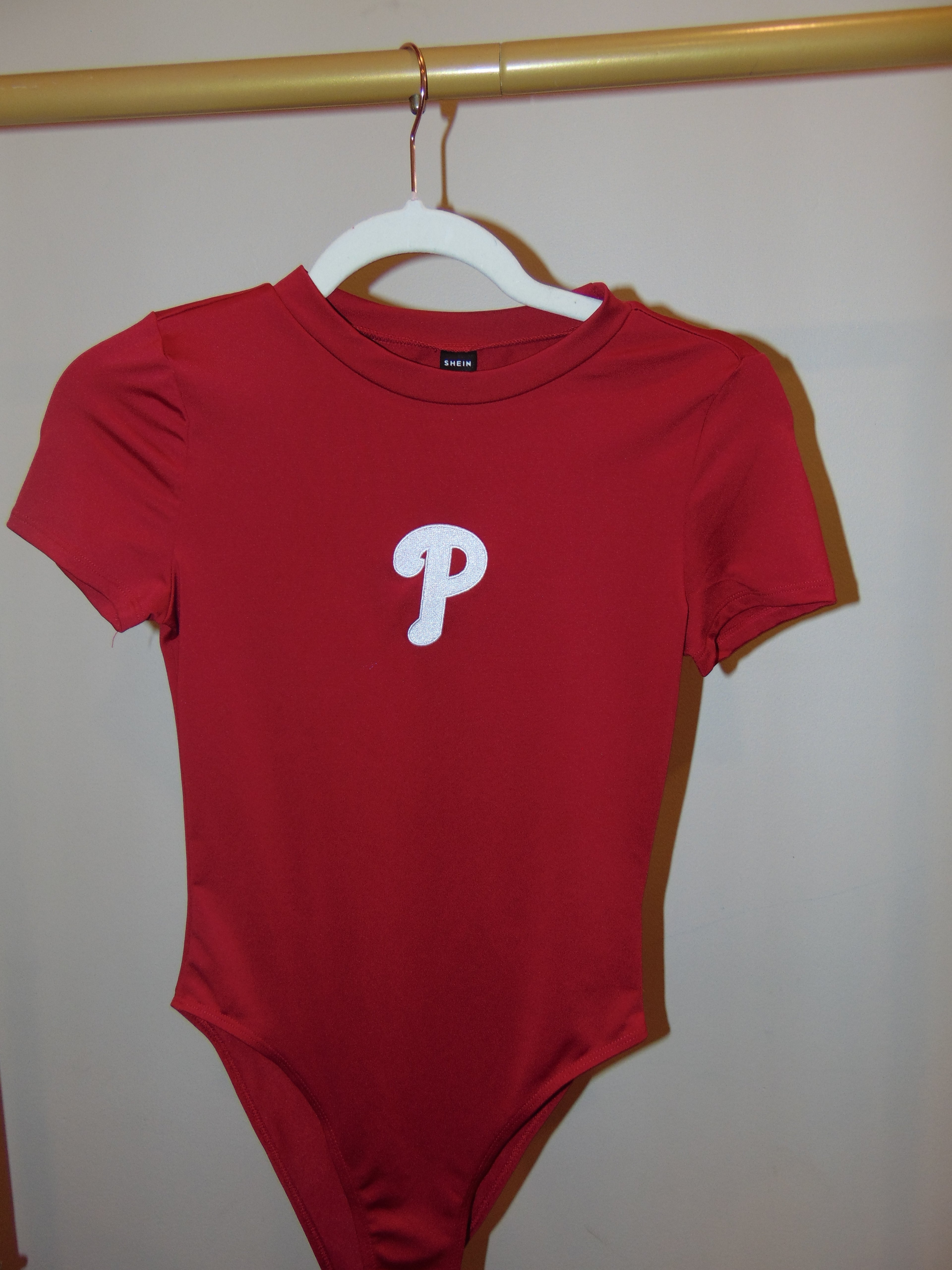 Red Short-sleeve Classic Phillies Bodysuit