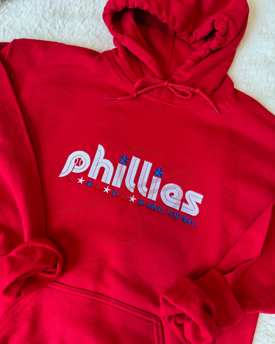 Red Philadelphia Phillies "Ring the Bell" Embroidered Hoodie