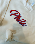 Cream Phila Embroidered Crewneck