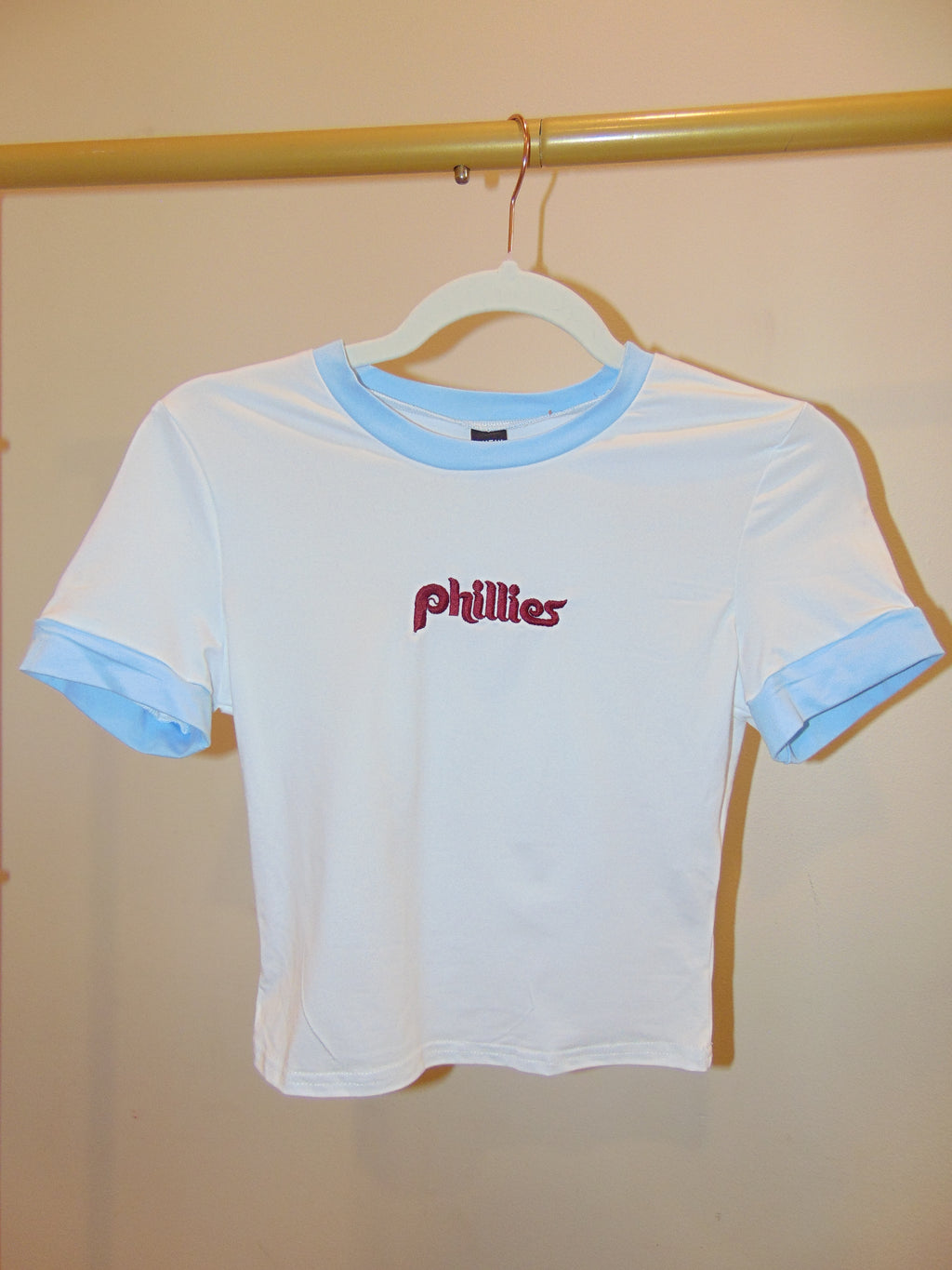 Retro Phillies Powder Blue Trim Baby Tee