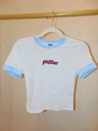 Retro Phillies Powder Blue Trim Baby Tee
